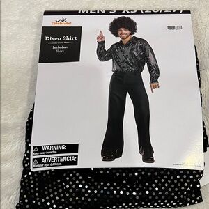 Celebrate It Black and Silver Disco Top XS